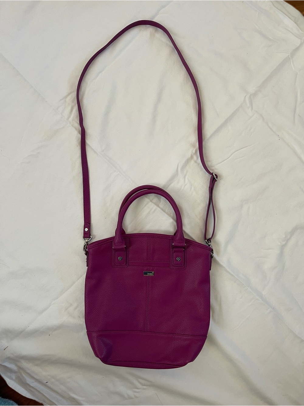Convertible Shoulder & Top-Handle Bag in Deep Magenta